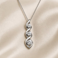 Infinity Symbol White Gold Necklace Adorned with Zirconia