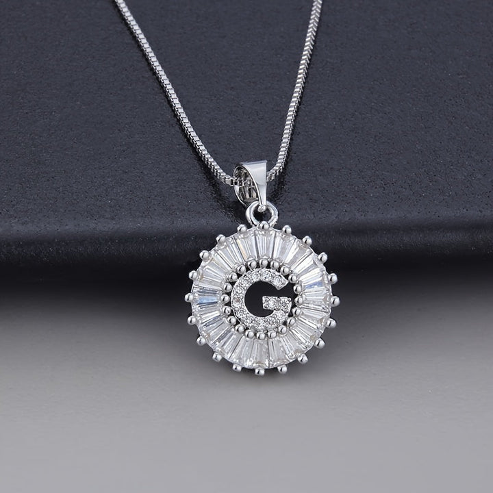 White Gold and Zirconia Initial "Z" Necklace