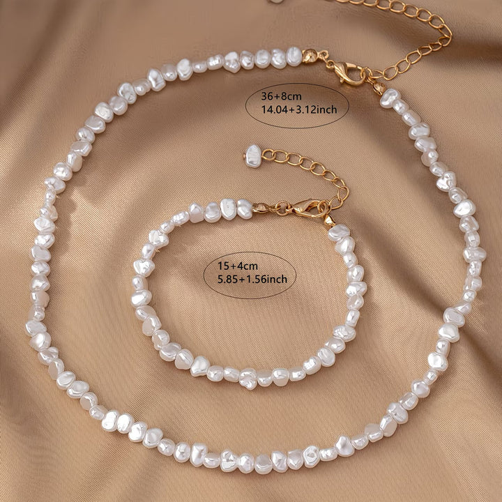 Set of Necklace and Bracelet in Baroque Pearls