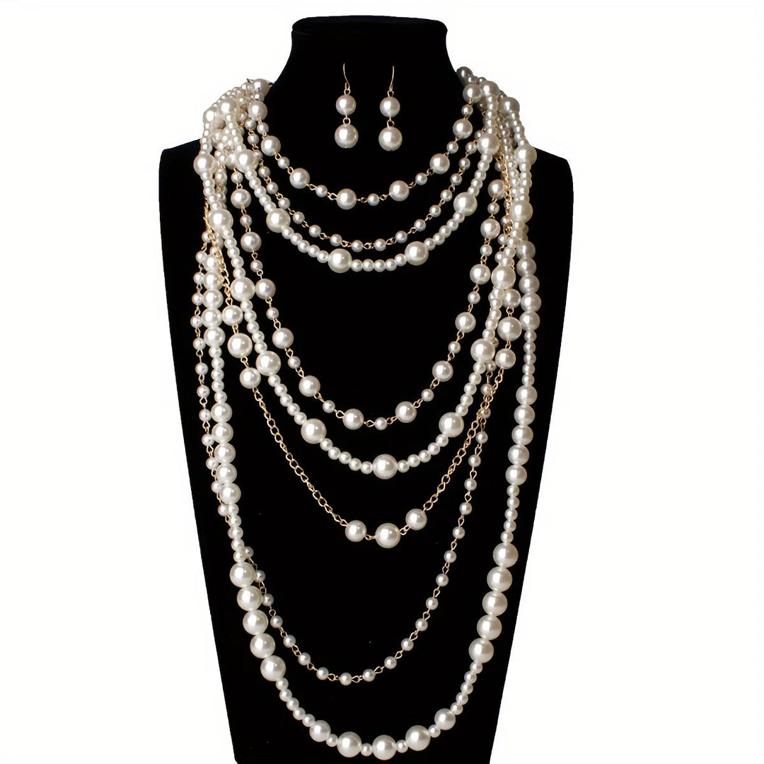 Multi-Layer Boho Pearl Statement Set