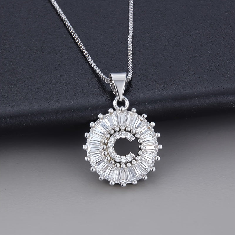 White Gold and Zirconia Initial "Z" Necklace