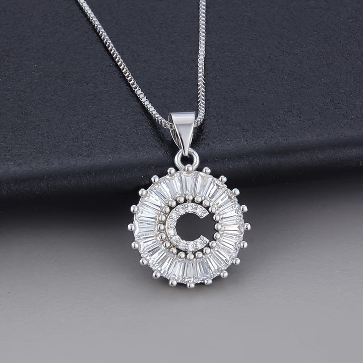 White Gold and Zirconia Initial "Z" Necklace