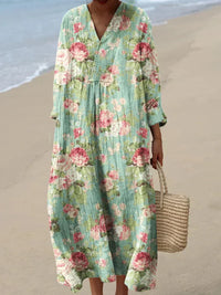 Monette™ - Floral Loose-Fit Maxi Dress