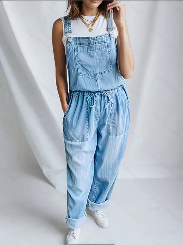 Anaïs™ - Casual Button-Up Denim Overalls