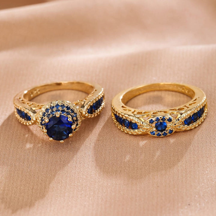 Saphira™ - Gilded Sapphire Ring Set