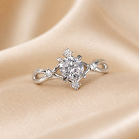 White Gold Ring with Round Zirconia