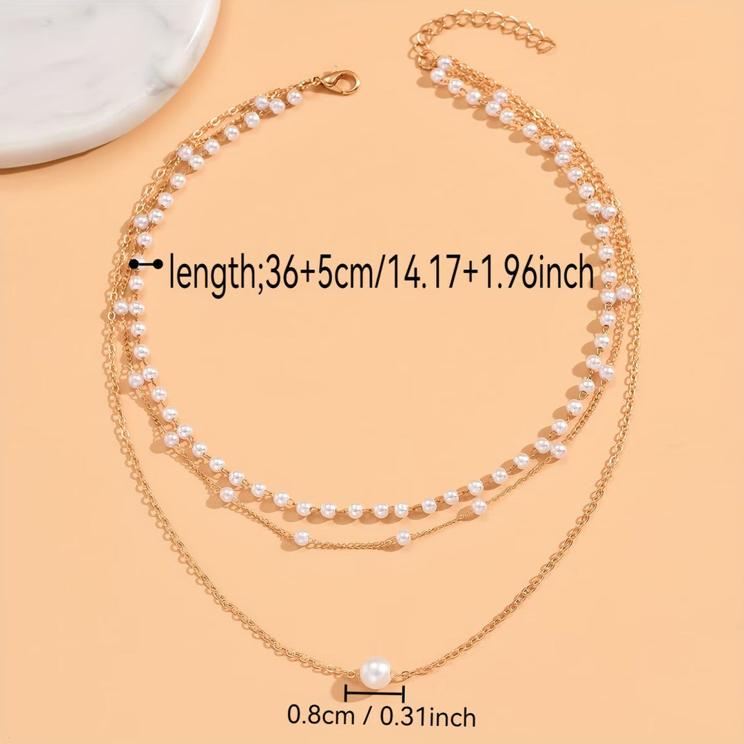 Trinity Pearl Layer Necklace Set