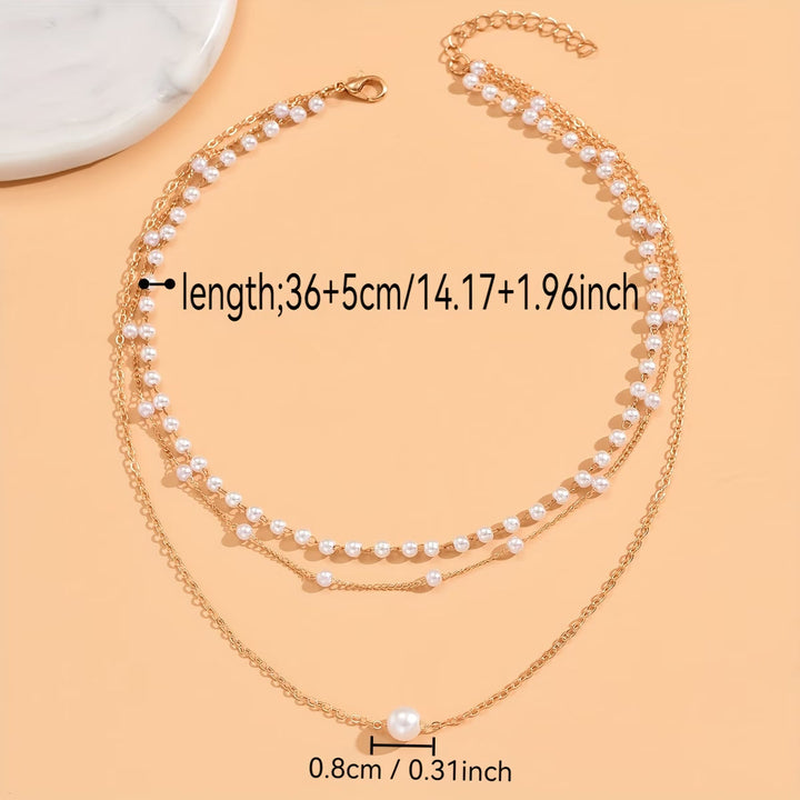 Trinity Pearl Layer Necklace Set