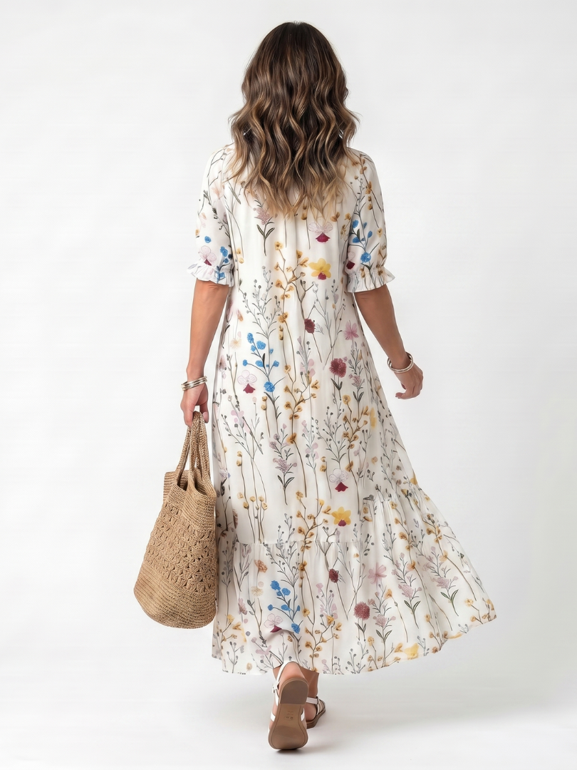 Velora™ - Floral Midi Dress