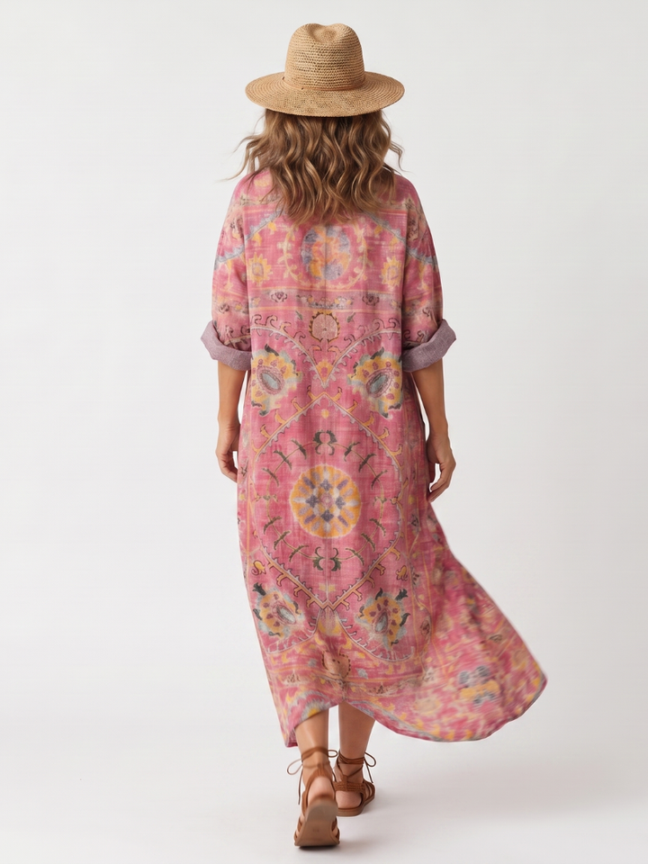 Aurelia™ - Abstract Print Midi Dress