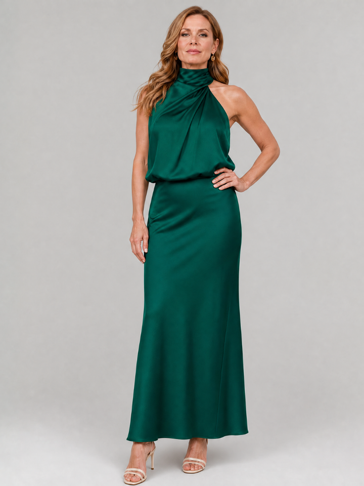 Relene™ - Sleeveless Draped Neck Midi Dress