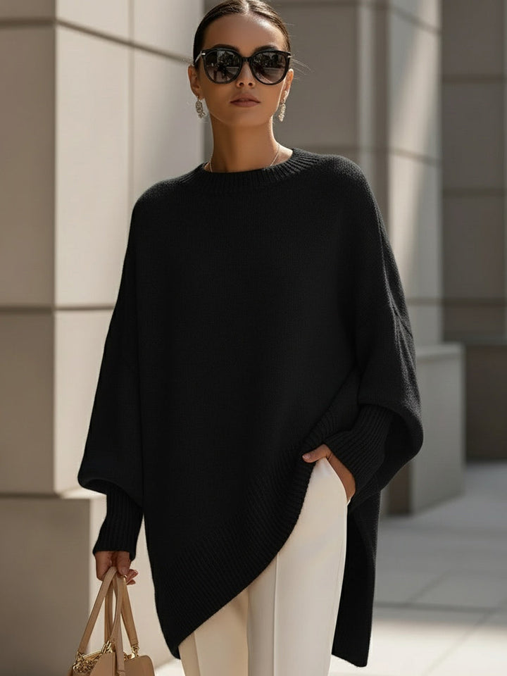 sienna™ - Draped Oversized Wide-Neck Sweater