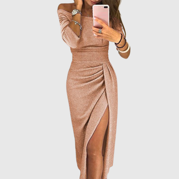 Milena™ - Halter Neck Flowing Silhouette Maxi Dress