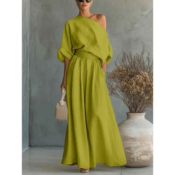 Auróra™ - Off-Shoulder Top with Tapered Pants Set