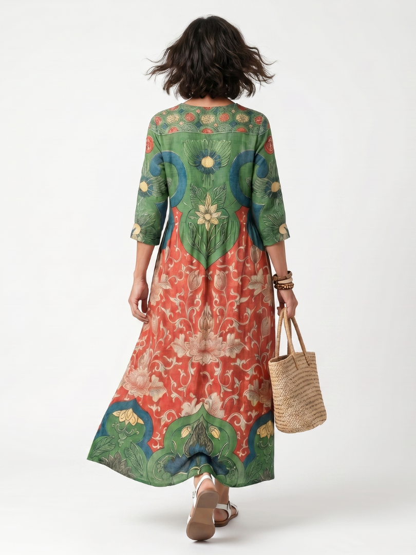 Evania™ - V-Neck Midi Dress