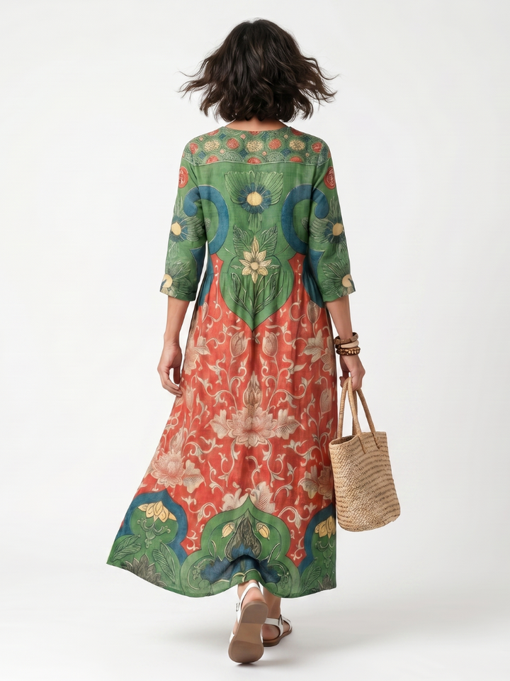 Evania™ - V-Neck Midi Dress