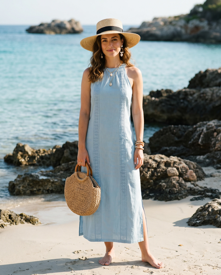 Amarante™ - White Linen Dress