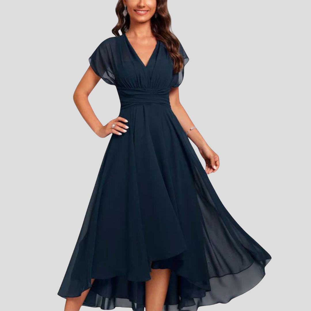 Elara™ – V-Neck Evening Gown
