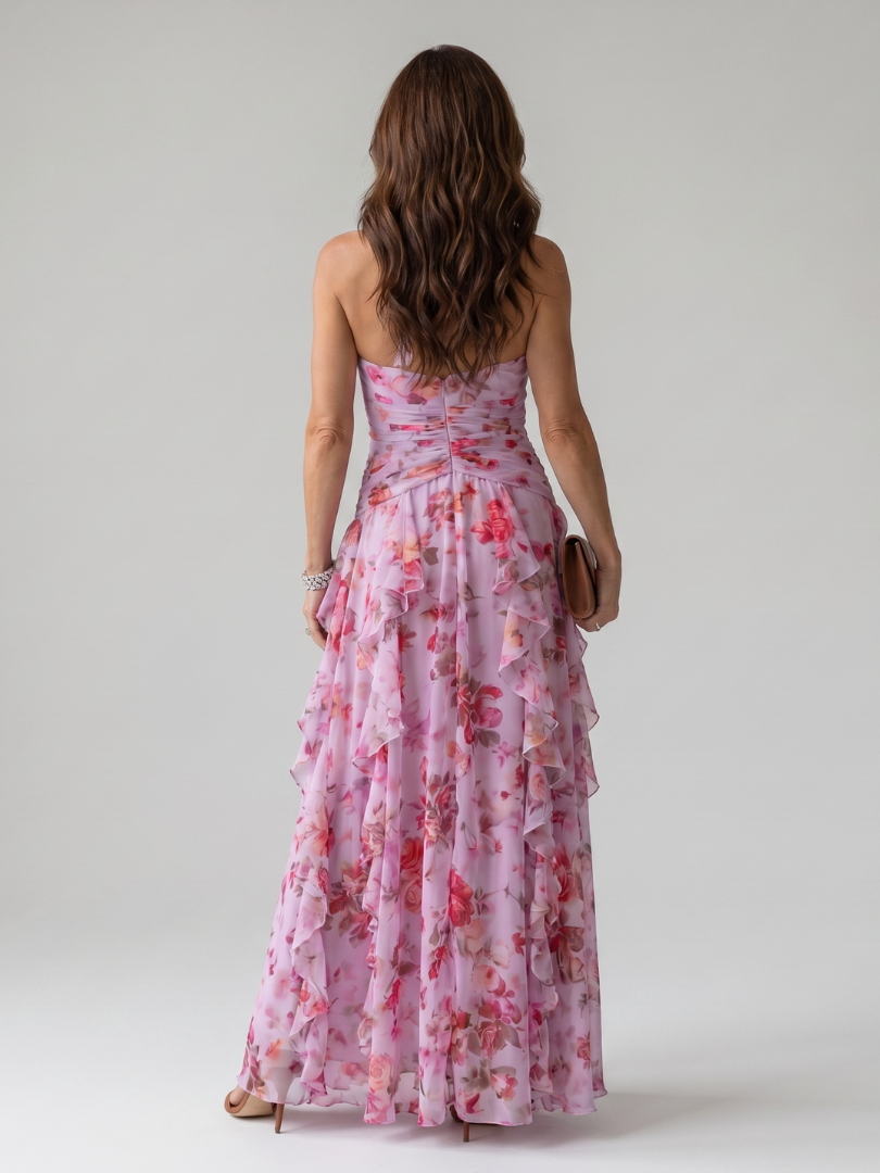 Pepita™ - Halter Neck and Ruched Bodice Maxi Dress