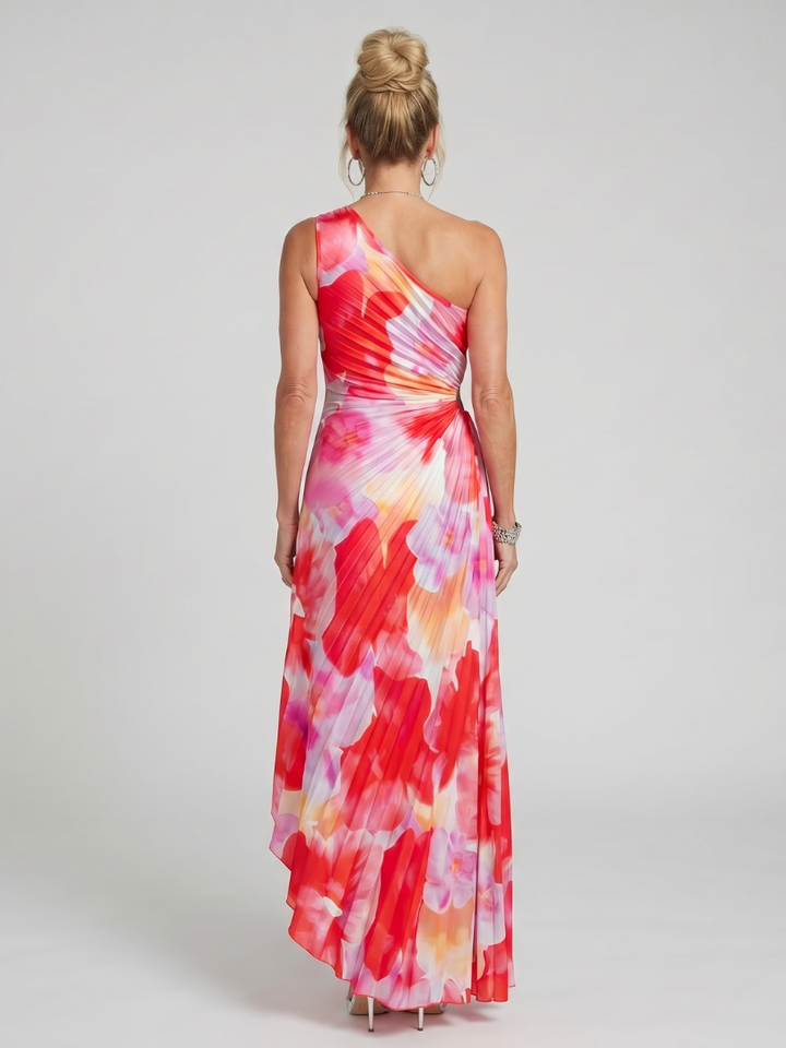 Heidi™ - Asymmetrical Pleated Midi Dress