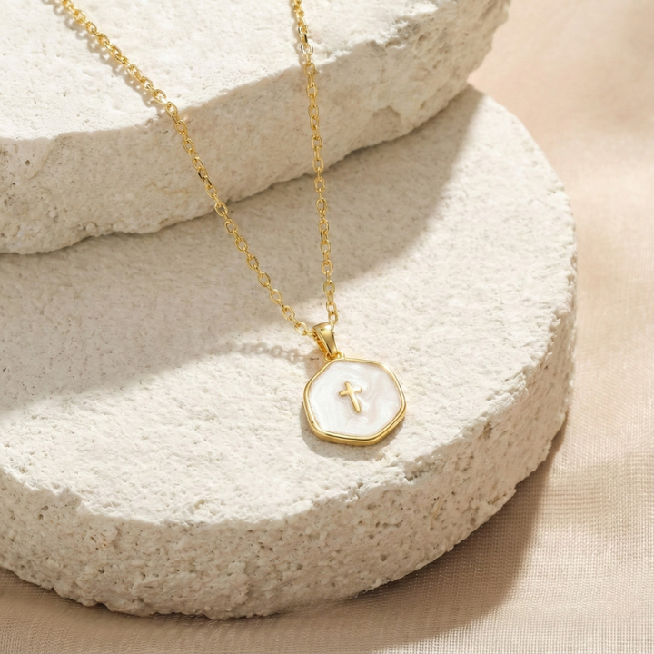 Grazia™ - Mini Pearl Cross Necklace