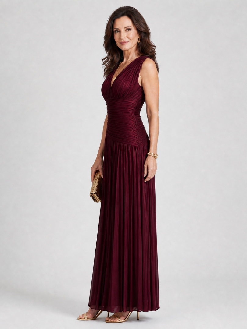Violeta™ - V-Neck Midi Dress