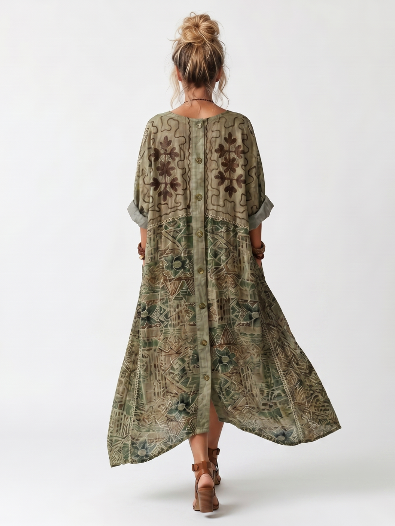 Orlena™ - Embroidered Midi Dress