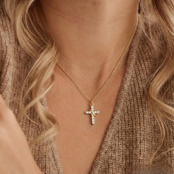 Pietà™ - Crowned Cross Pendant Necklace