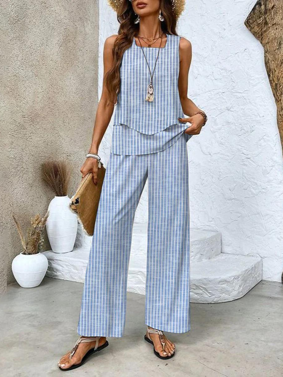 Velenne™ - Layered Wide-Leg Two-Piece Summer Set