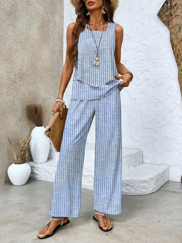 Velenne™ - Layered Wide-Leg Two-Piece Summer Set