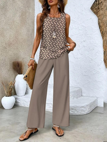 Velenne™ - Layered Wide-Leg Two-Piece Summer Set