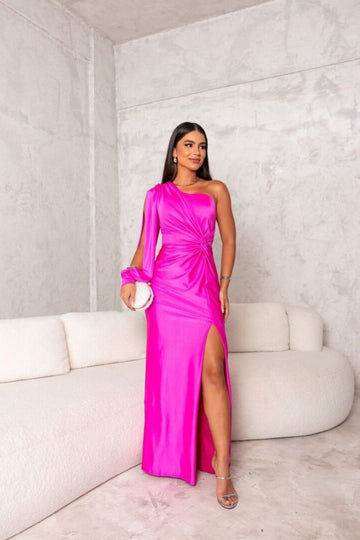 Monica™ - Asymmetrical Long Slit Dress