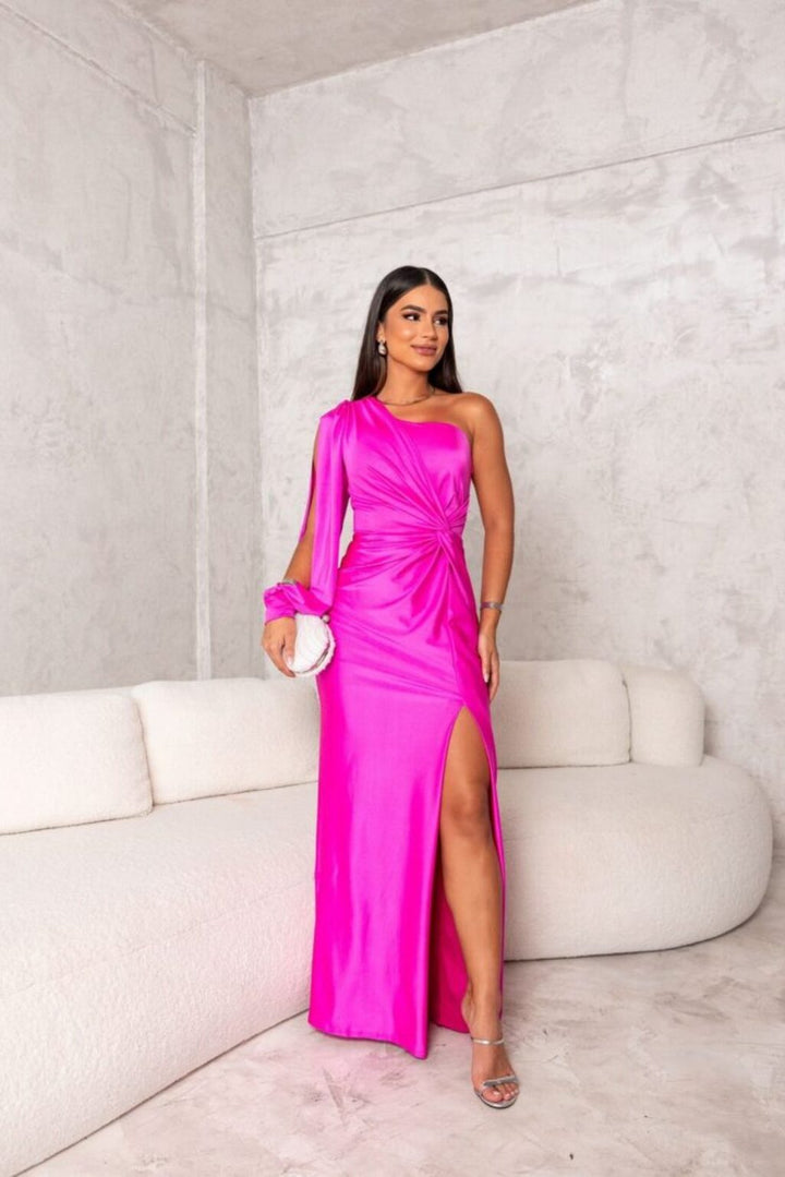 Monica™ - Asymmetrical Long Slit Dress