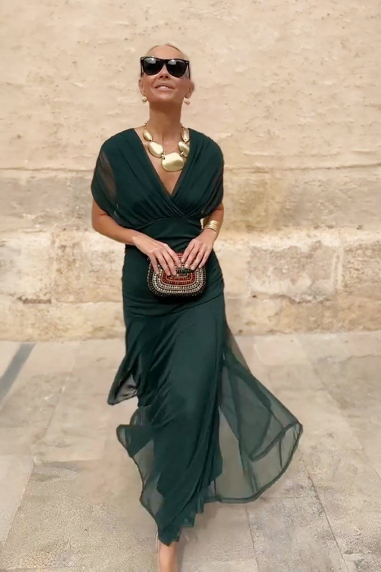 Louise™ - Elegant Maxi Dress with V-Neck