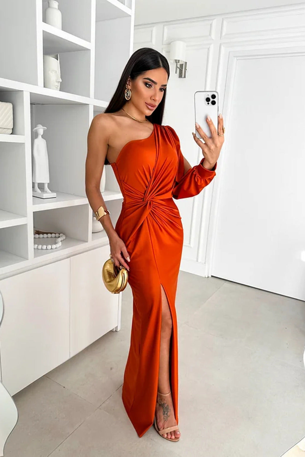 Monica™ - Asymmetrical Long Slit Dress
