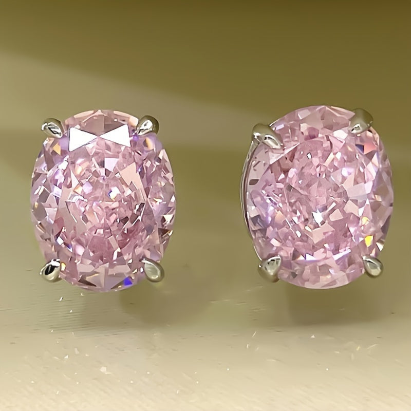 Classic White Gold Earrings with Zirconia