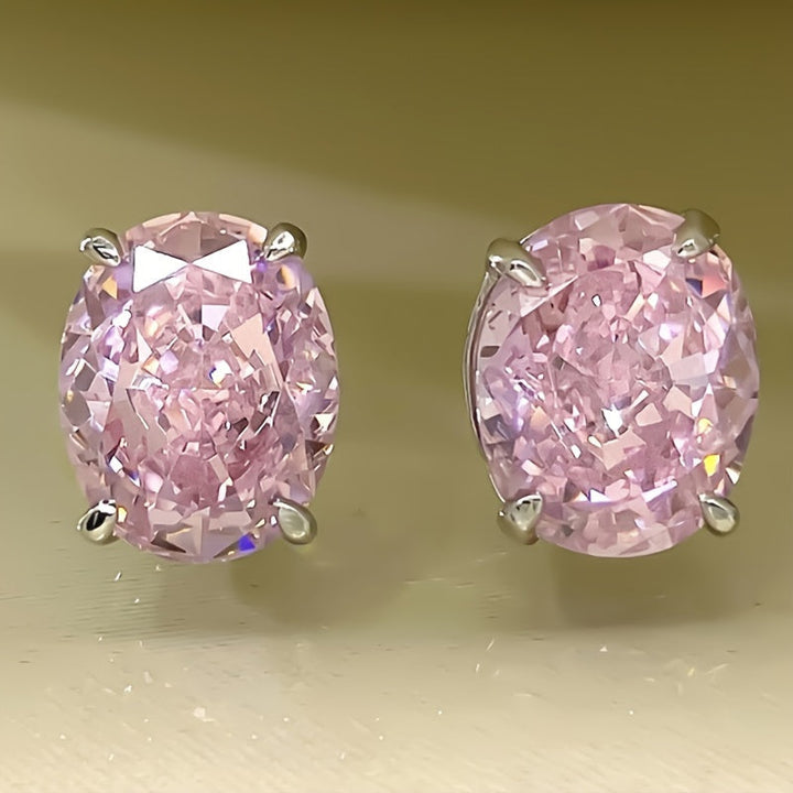 Classic White Gold Earrings Adorned with Zirconia