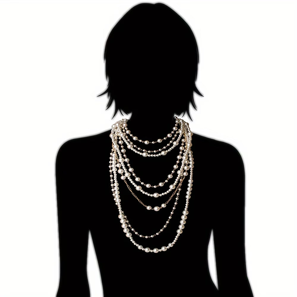 Multi-Layer Boho Pearl Statement Set