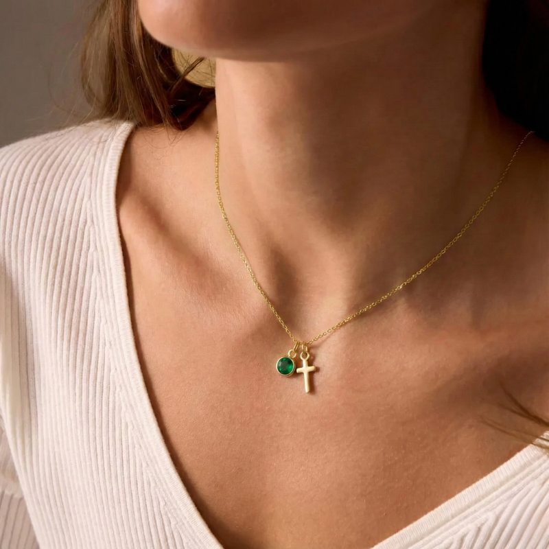 Serafina™ - Birthstone Cross Necklace