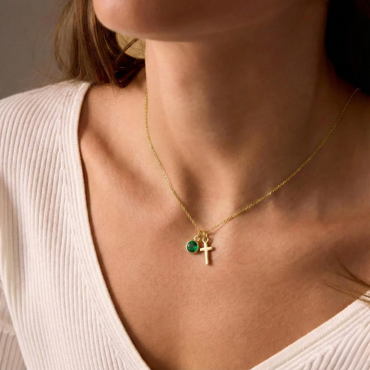 Serafina™ - Birthstone Cross Necklace