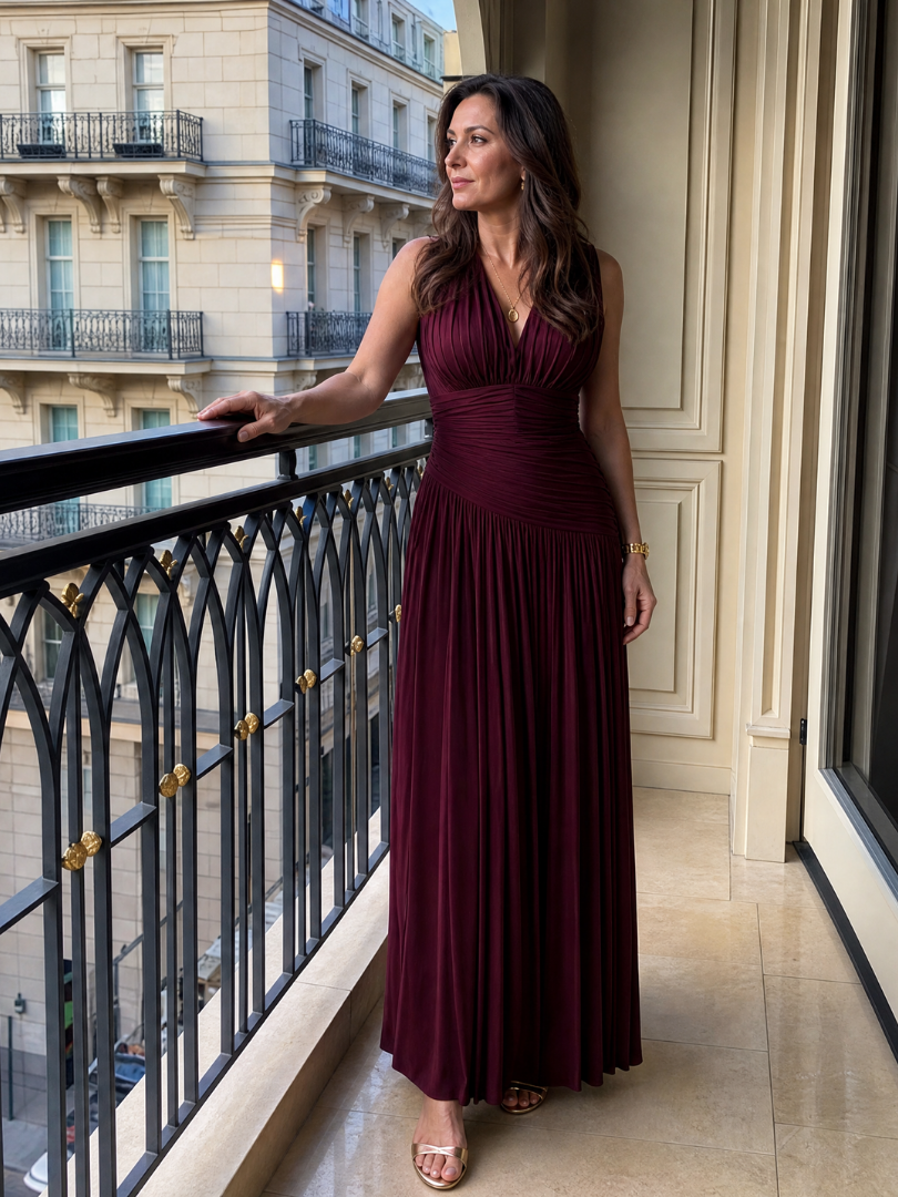 Violeta™ - V-Neck Midi Dress