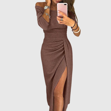 Milena™ - Halter Neck Flowing Silhouette Maxi Dress