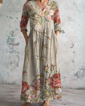 Irene™ - Vintage Floral Maxi Dress