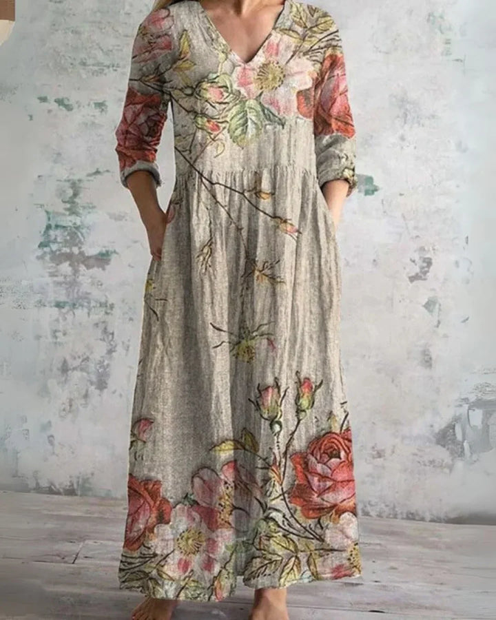 Irene™ - Vintage Floral Maxi Dress