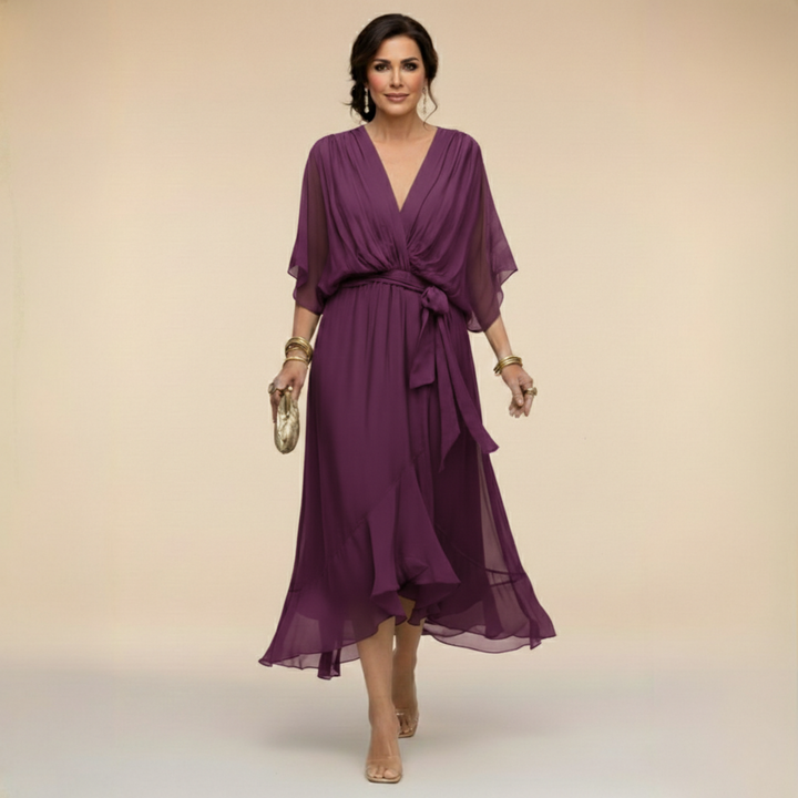 Wren™ - V-Neck Flowing Midi Dress