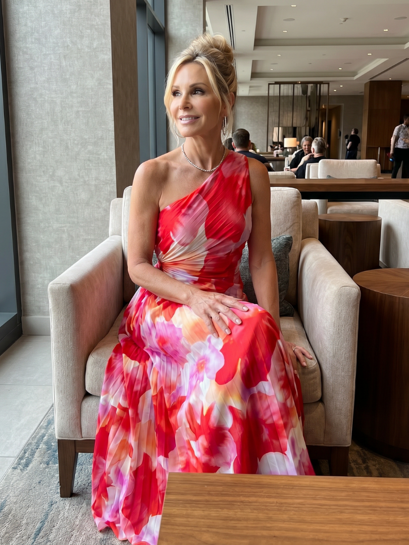 Heidi™ - Asymmetrical Pleated Midi Dress