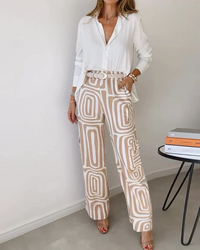 Luciana™ - Printed Wide-Leg Two-Piece Summer Set