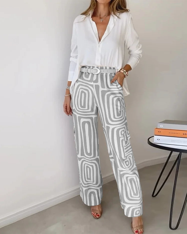 Luciana™ - Printed Wide-Leg Two-Piece Summer Set