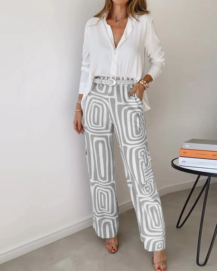 Luciana™ - Printed Wide-Leg Two-Piece Summer Set