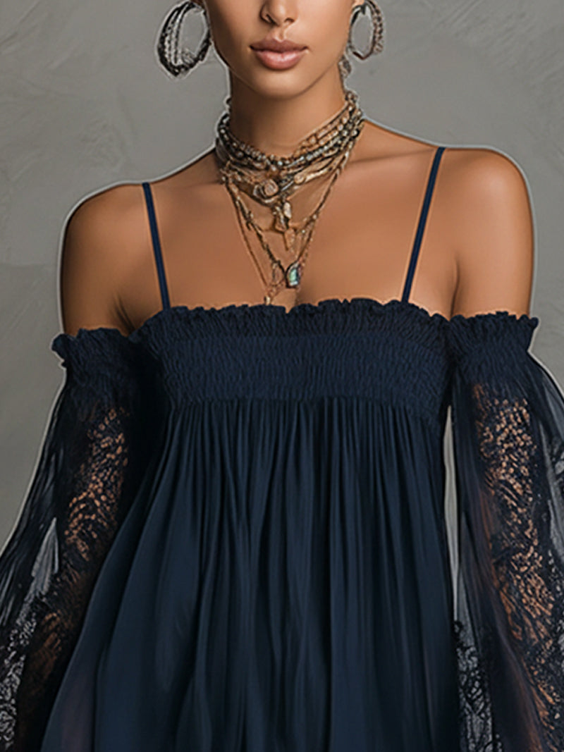 Coralína™ - Off-Shoulder Lace Mini Dress